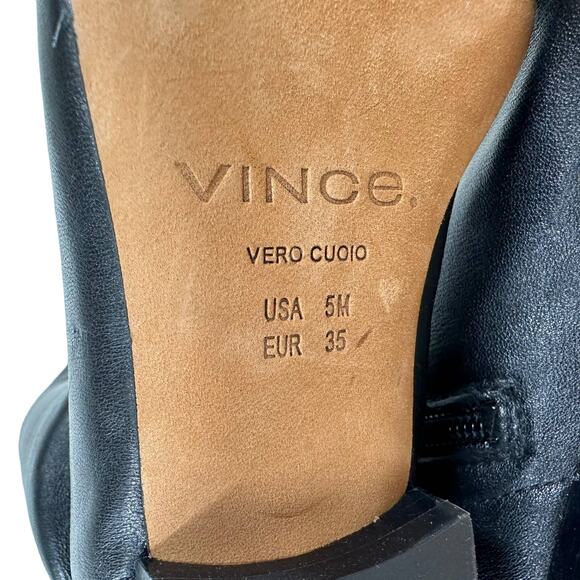 Vince NWOB Nissa 2 Over the Knee Boots Black Size 5M 100% Leather Square Toe - Picture 10 of 10
